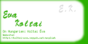 eva koltai business card